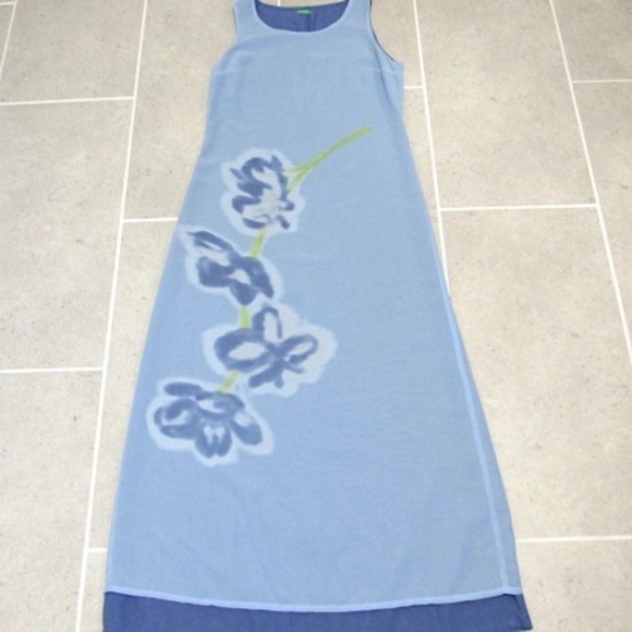 VTG Sheer Maxi Dress by United Colors of Benetton - Picture 2 of 8